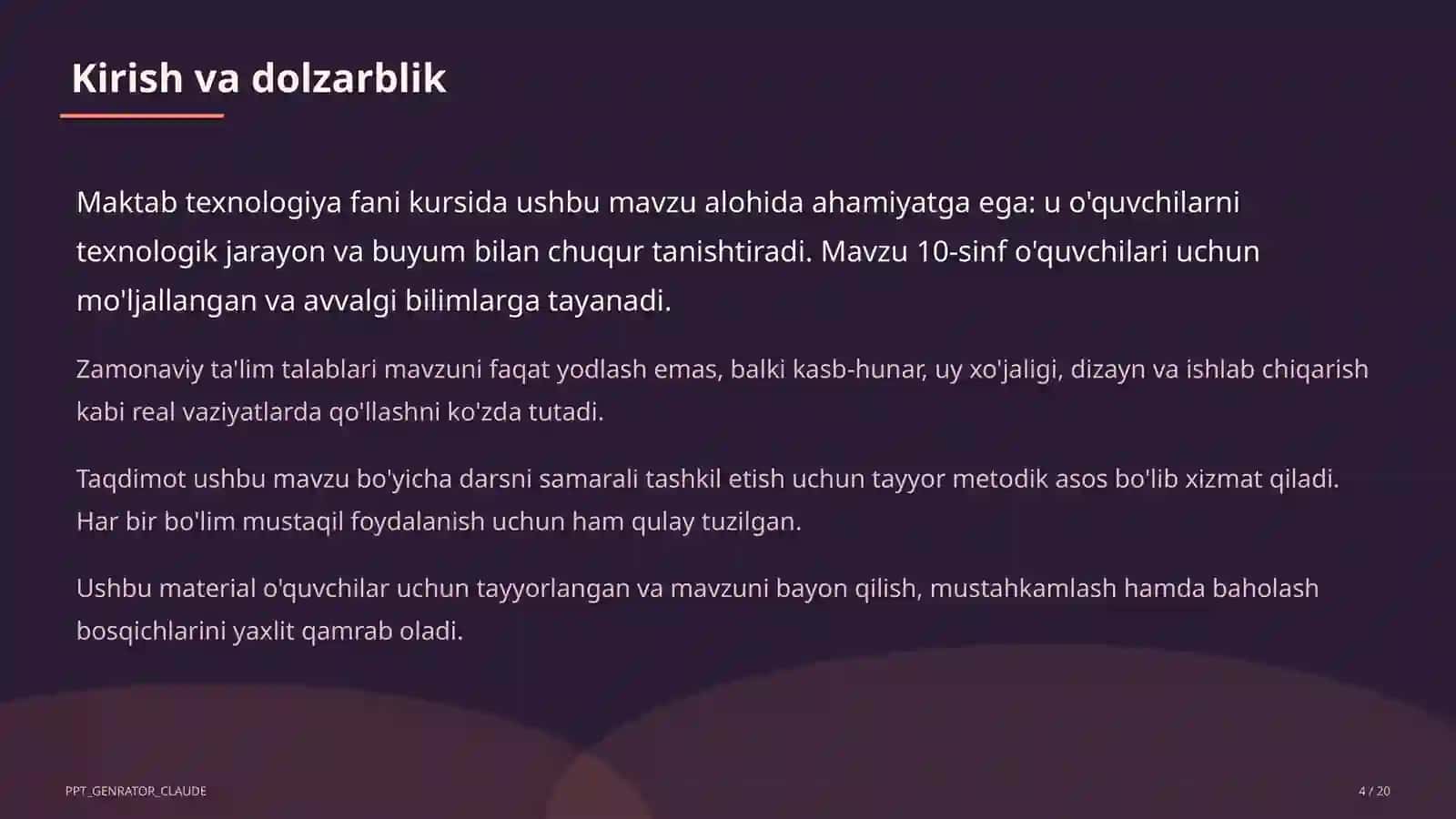 Ishlab chiqarish texnologiyalari va avtomatlashtirish (10-sinf) 4