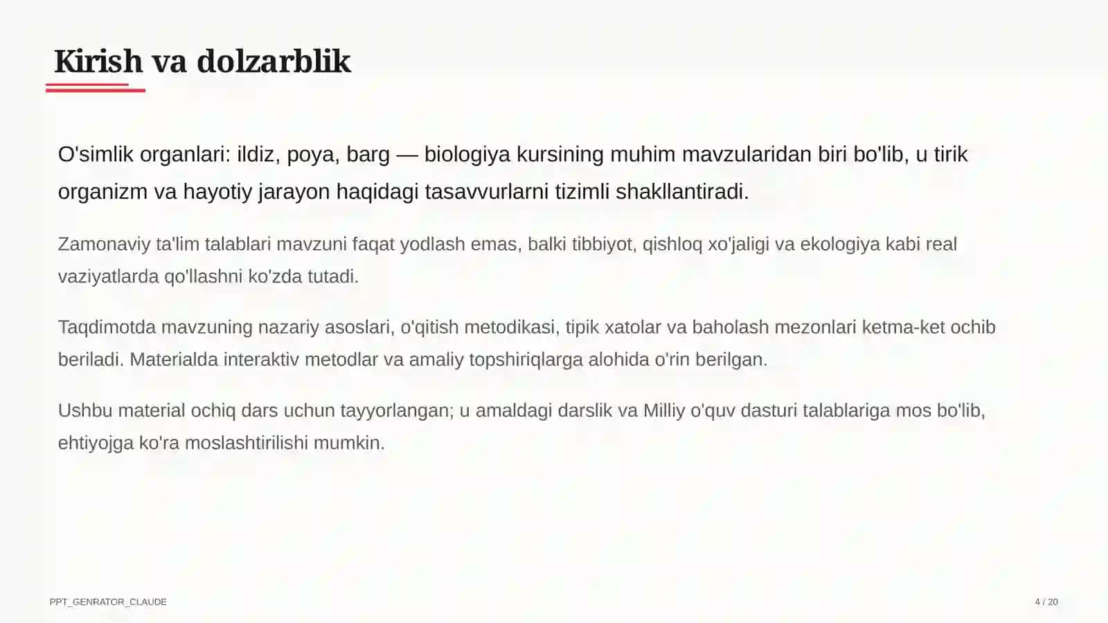 O'simlik organlari: ildiz, poya, barg (5-sinf) 4