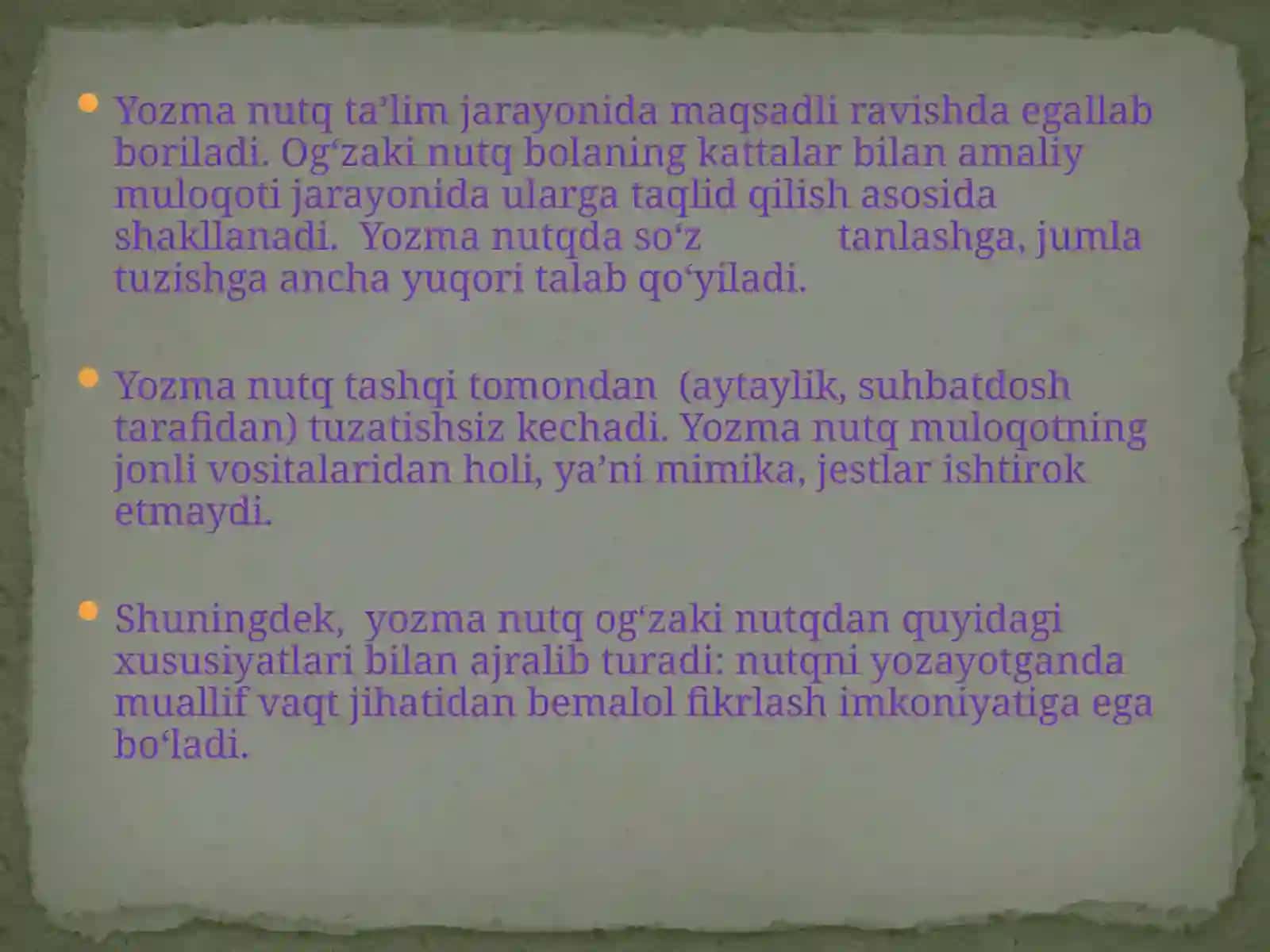 Og‘zaki va yozma nutq haqida umumiy ma’lumot 4