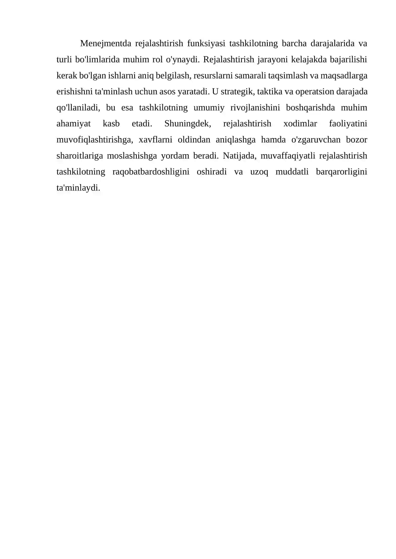 Menejmentda rejalashtirish funksiyasi 4