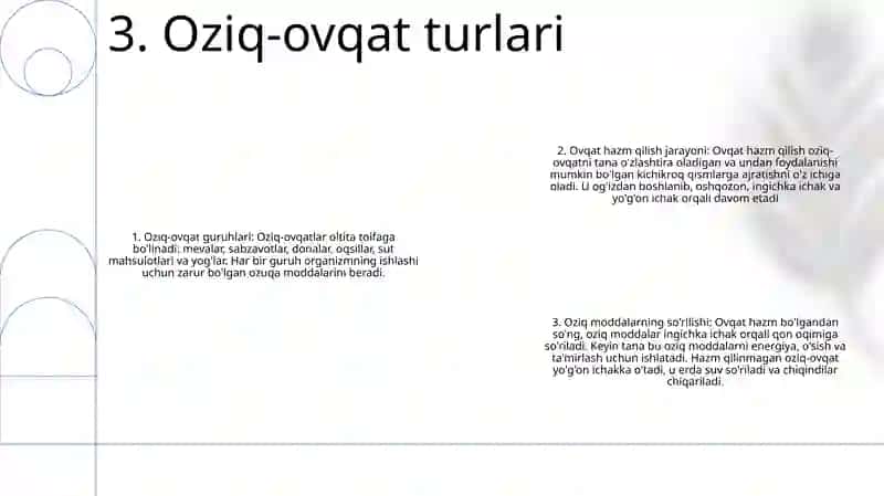 Ovqat Va Uning Hazm Bo'Lishi HaqidaTushunch 4