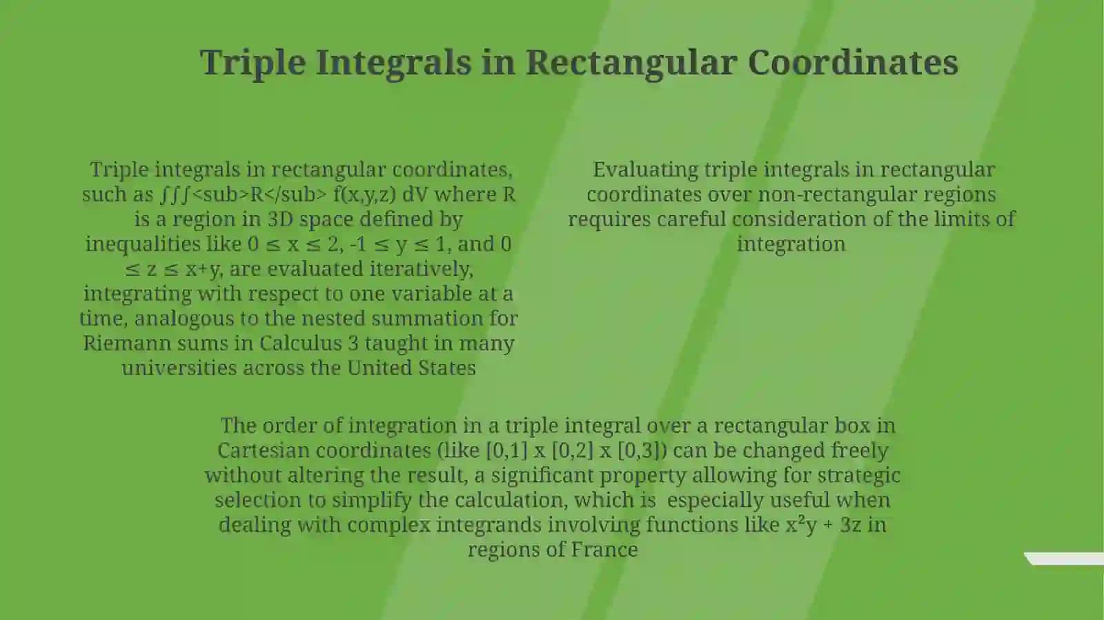 Triple integrals their properties and calculation 4