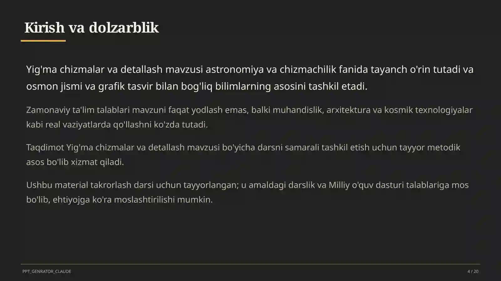 Yig'ma chizmalar va detallash (9-sinf) 4