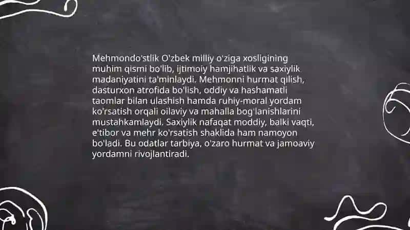O'zbek xalqining milliy o'ziga xosligi va axloqiy me'yorlari 4