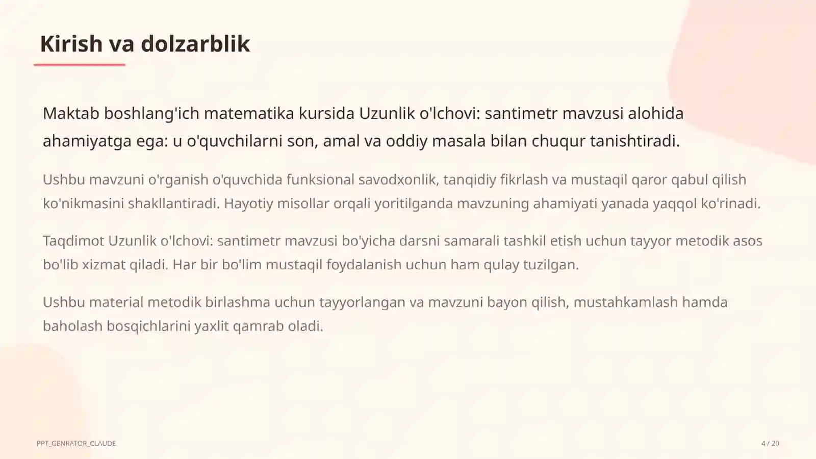 Matematika Dars Rejasi 4
