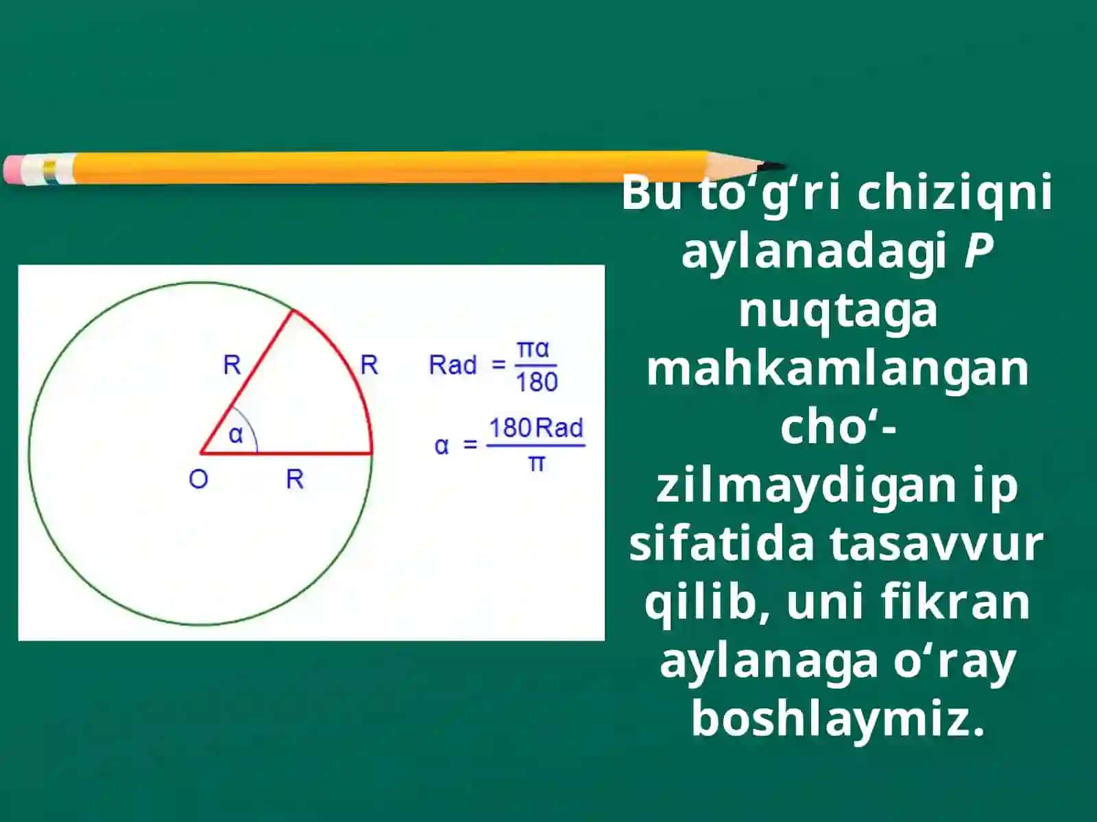 Burchakning radian o‘lchovi 4