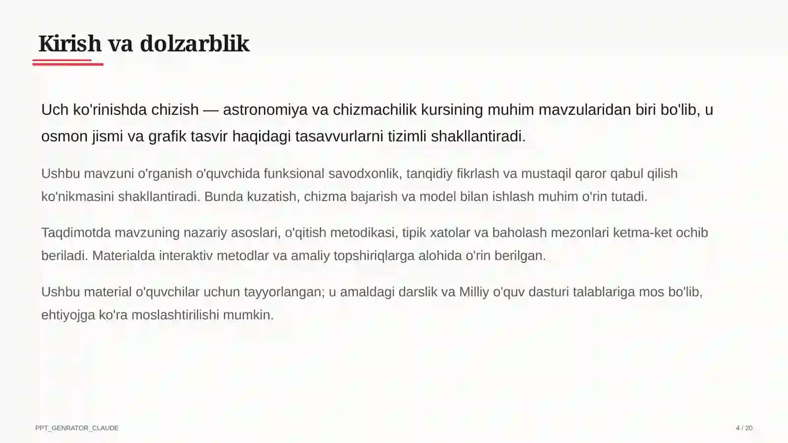 Uch ko'rinishda chizish (8-sinf) 4