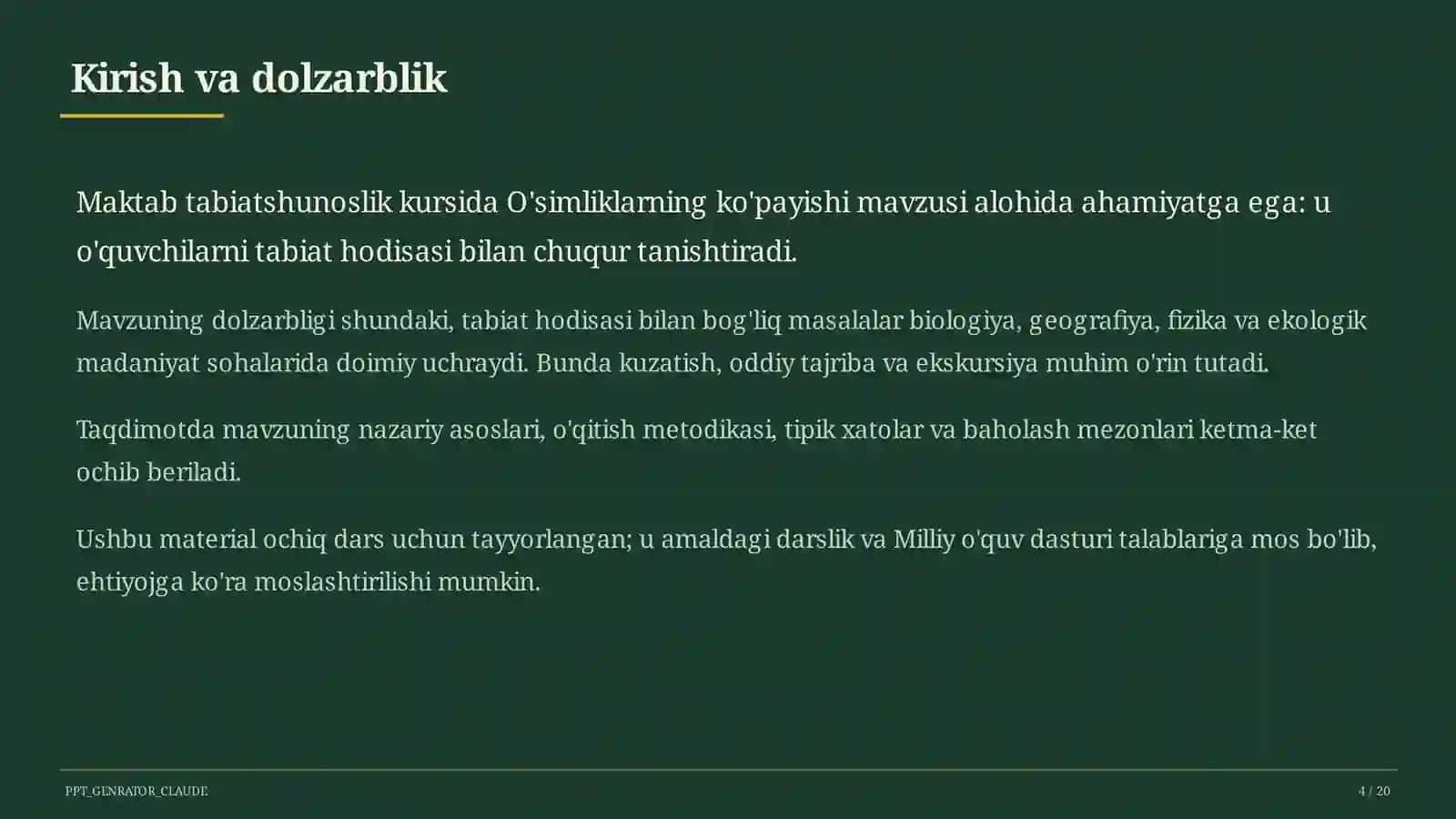 O'simliklarning ko'payishi (3-sinf) 4
