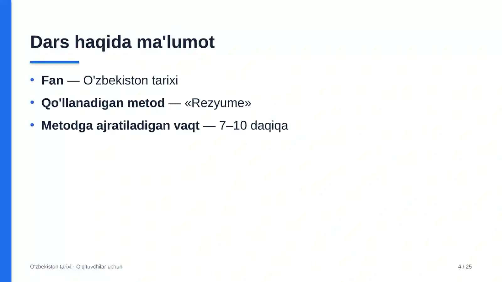 o'zbekiston tarixi darslarida rezyume metodidan foydalanish 1068 4