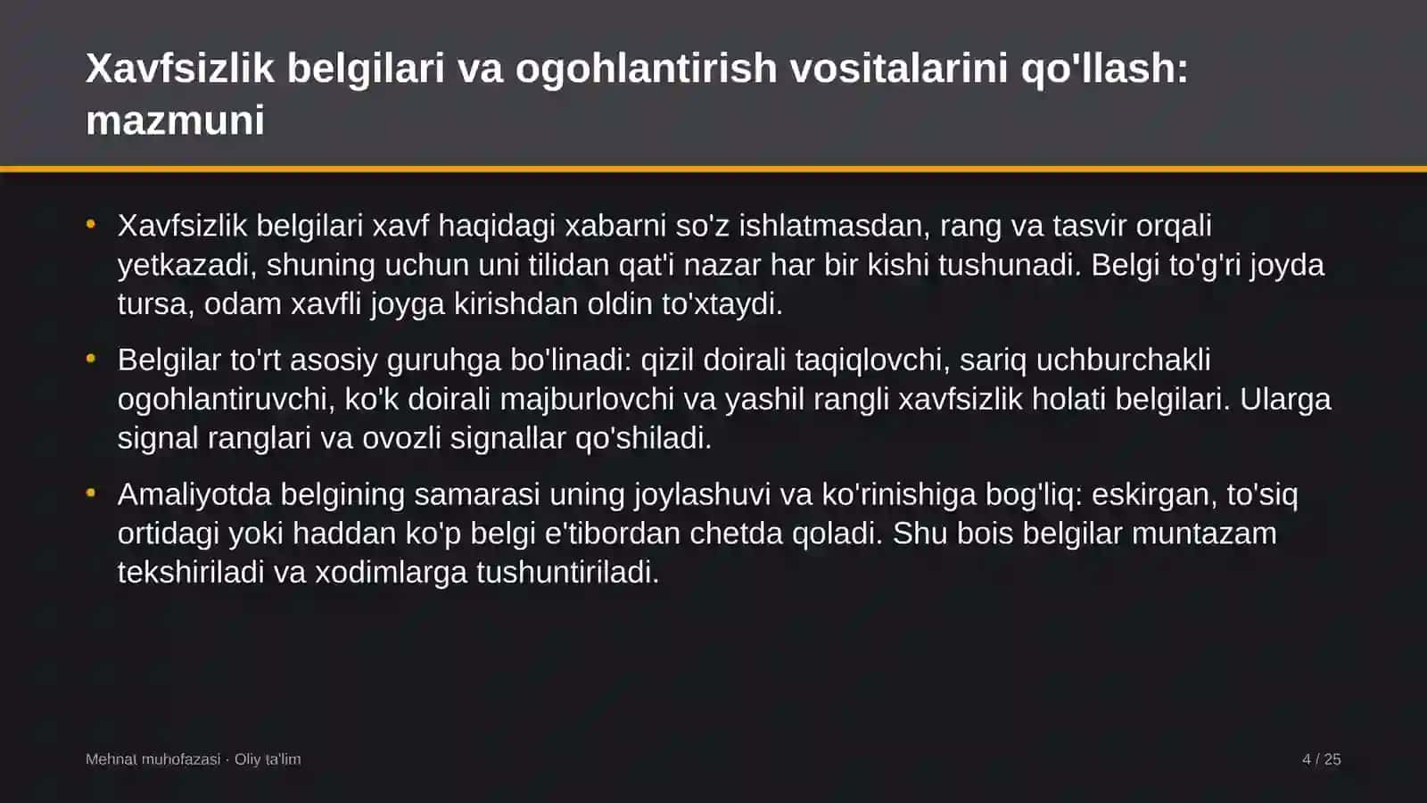 avtovokzallarda xavfsizlik belgilari va ogohlantirish vositalarini qo'llash 9363 4