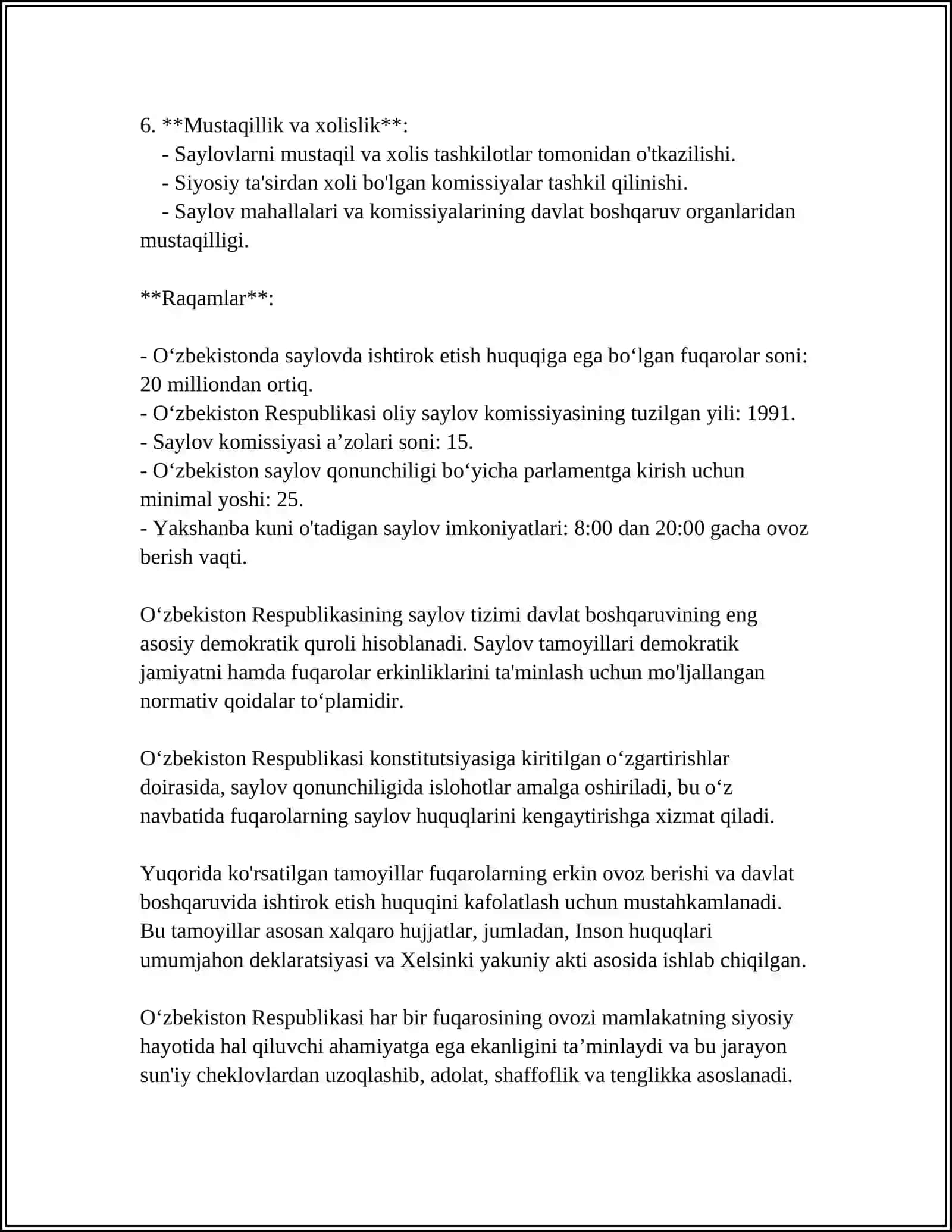 OʻZBEKISTON RESPUBLIKASIDA SAYLOV TIZIMI 4