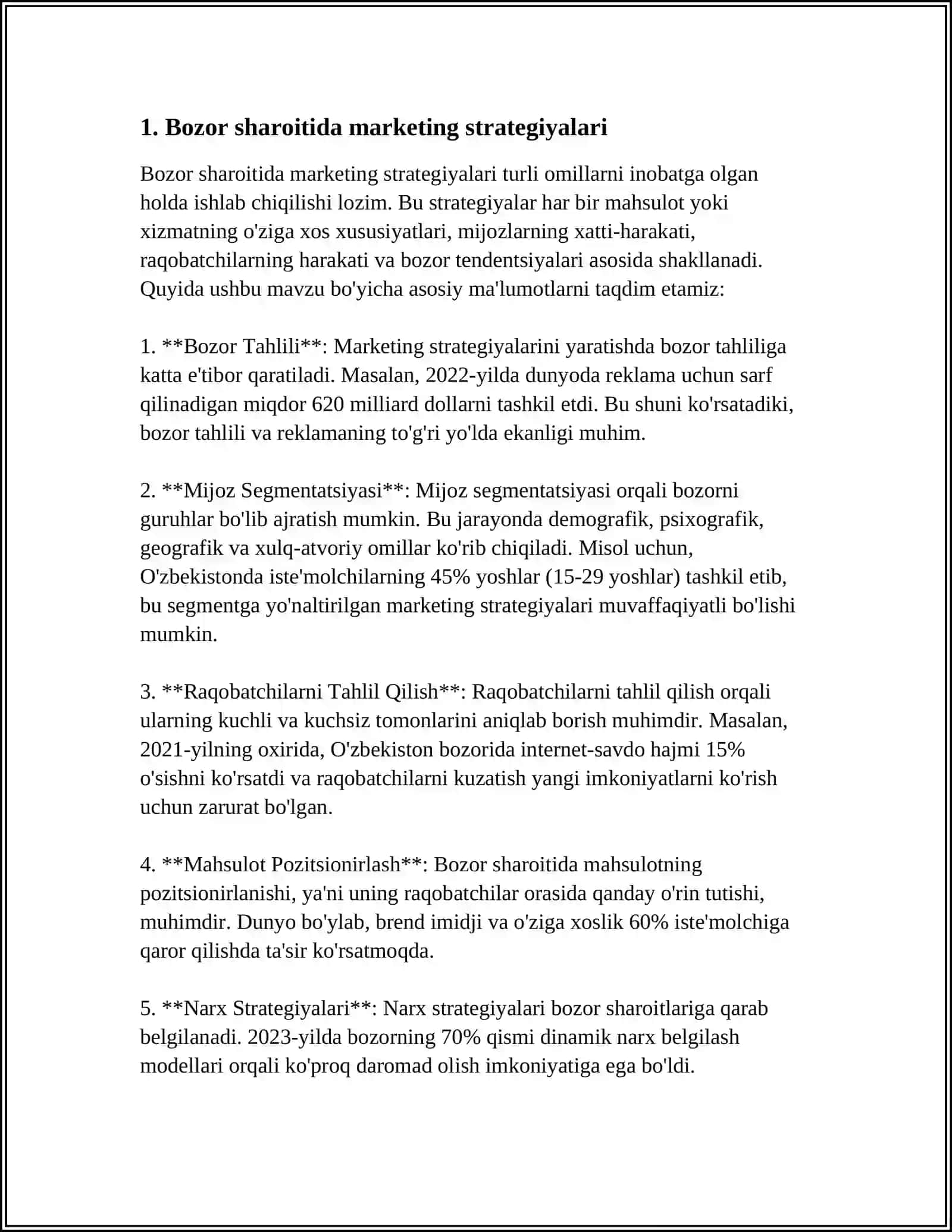 BOZOR SHAROITIDA MARKETINGNING AHAMIYATI 4