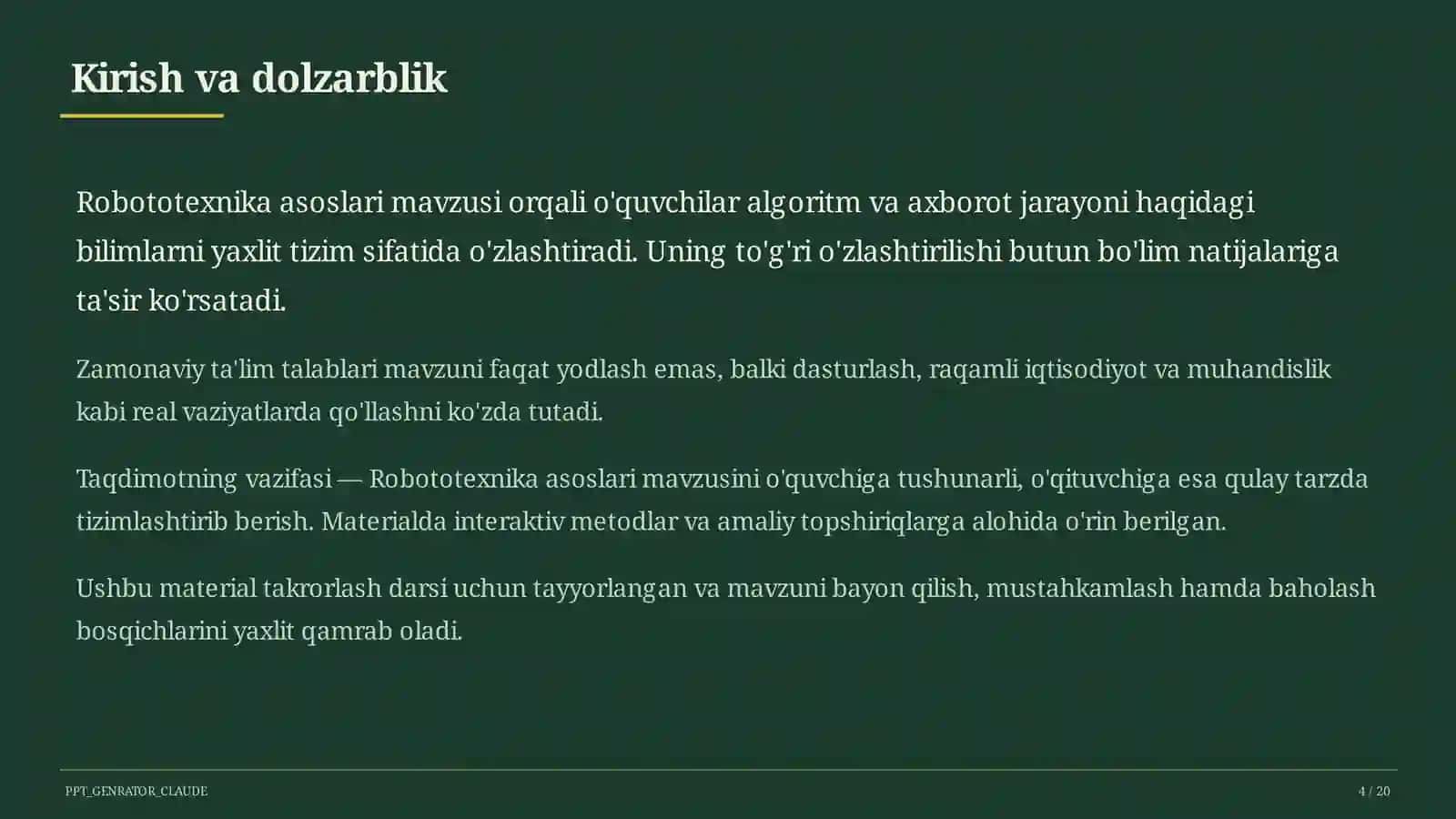 Robototexnika asoslari (11-sinf) 4