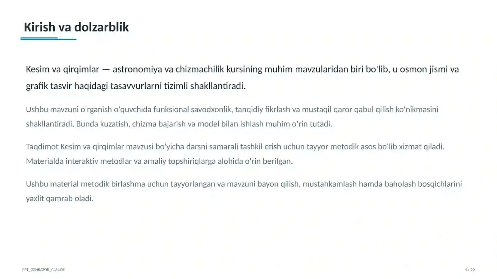 Kesim va qirqimlar (9-sinf) 4