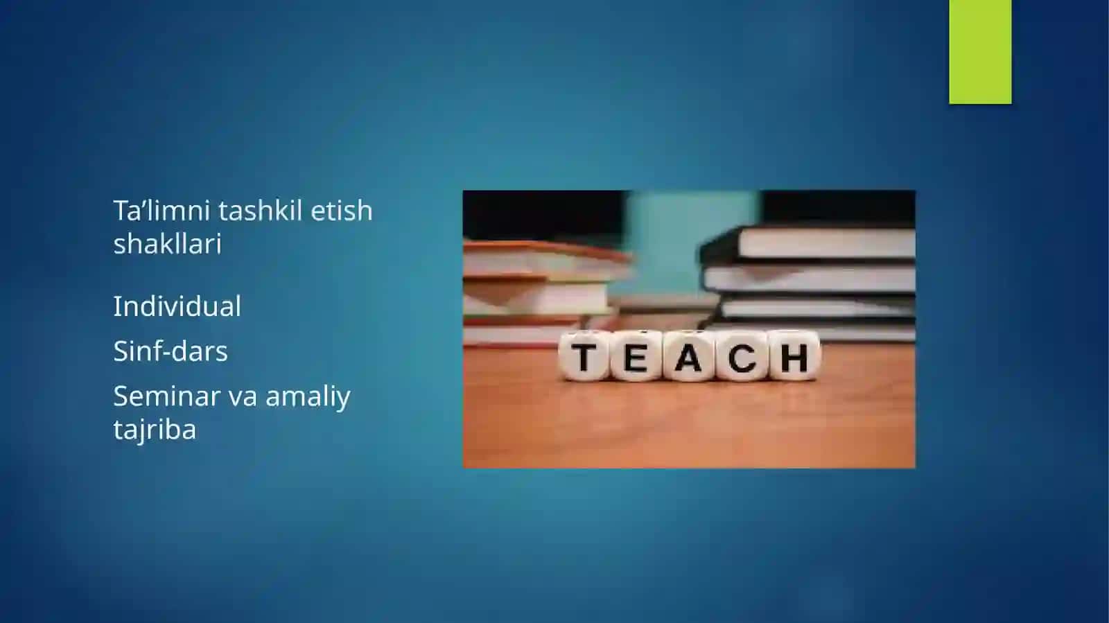 Ta'lim Tashkiloti va O'tkazish 4
