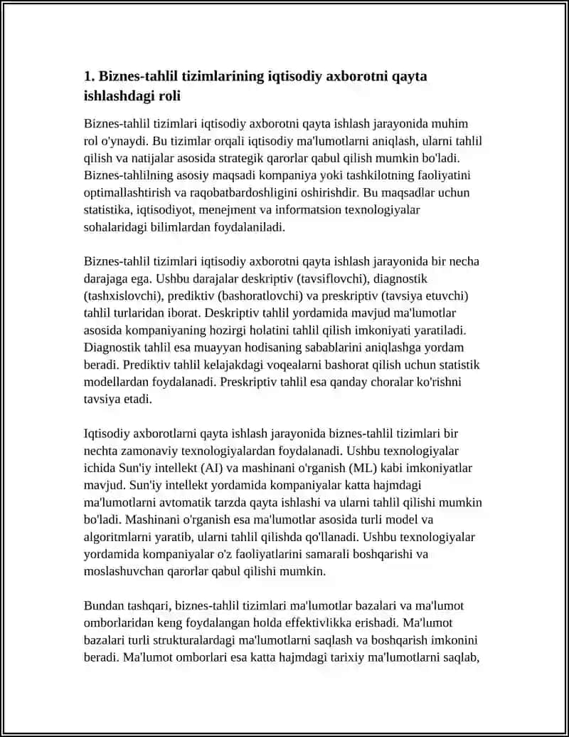 Biznes-tahlil tizimlarining iqtisodiy axborotni qayta ishlashdagi roli 4