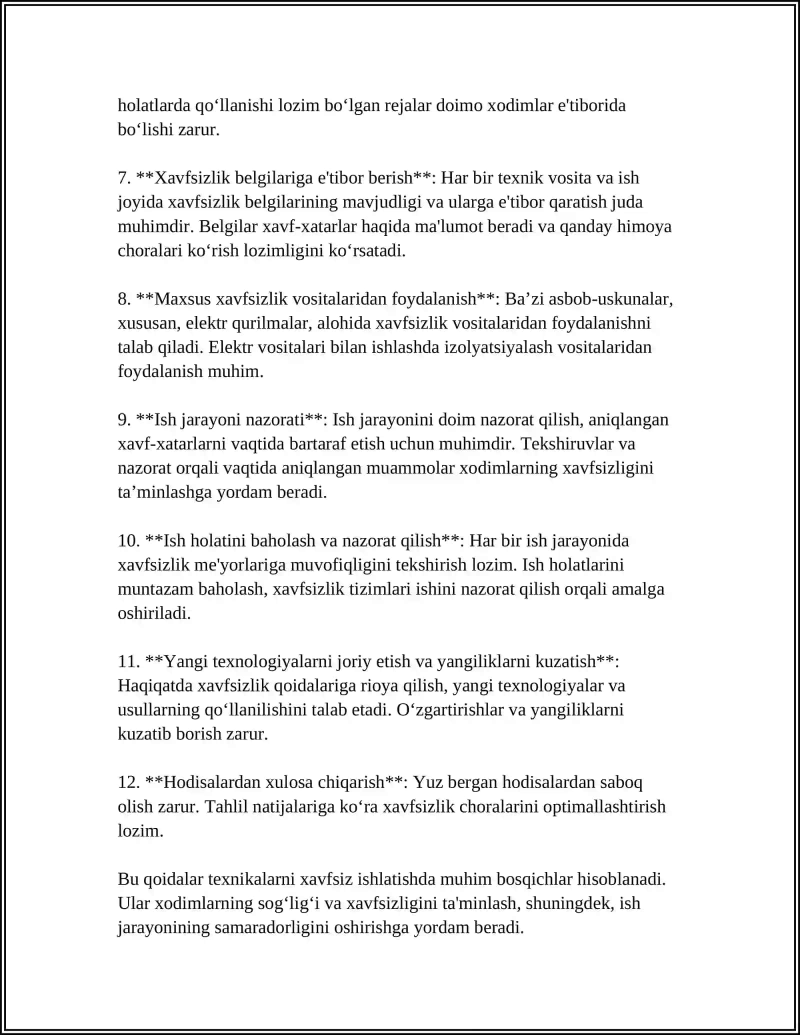 QISHLOQ XO'JALIGI TEXNIKALARINI ISHLATISH HAMDA TAMIRLASH JARAYONIDA XAVFSIZLIKNI TAMINLASH 4