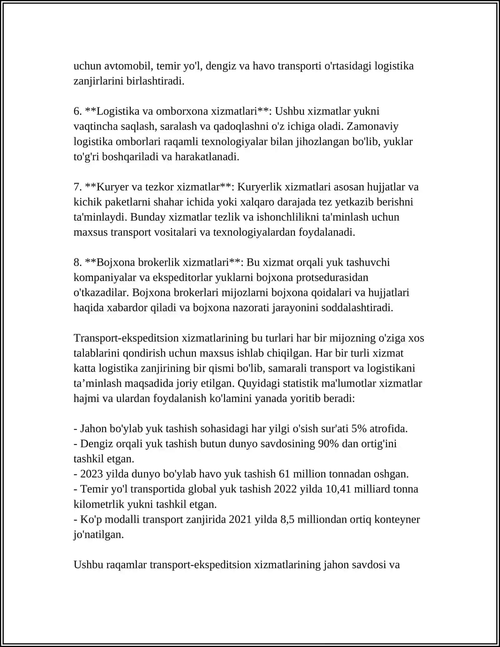Transport-ekspeditson xizmatlari 4