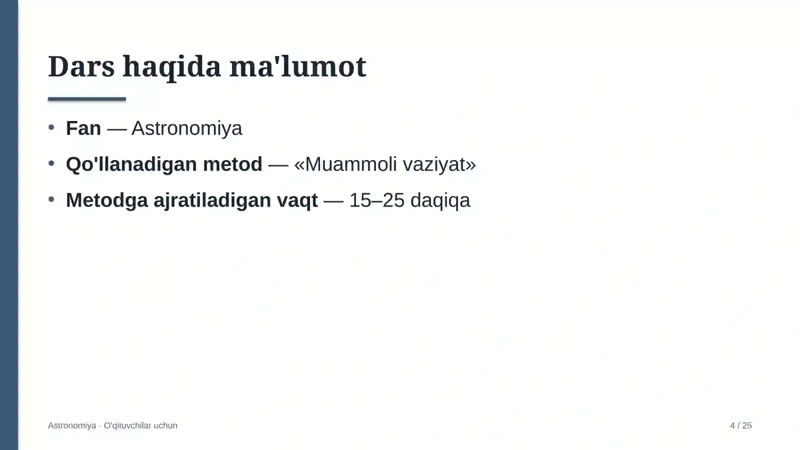 astronomiya darslarida muammoli vaziyat metodidan foydalanish 9492 4