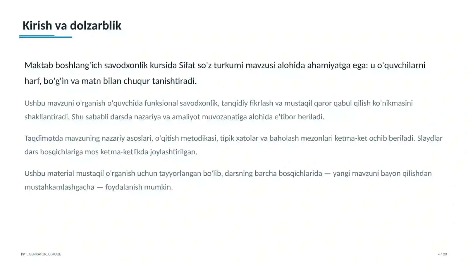 Sifat so'z turkumi (3-sinf) 4