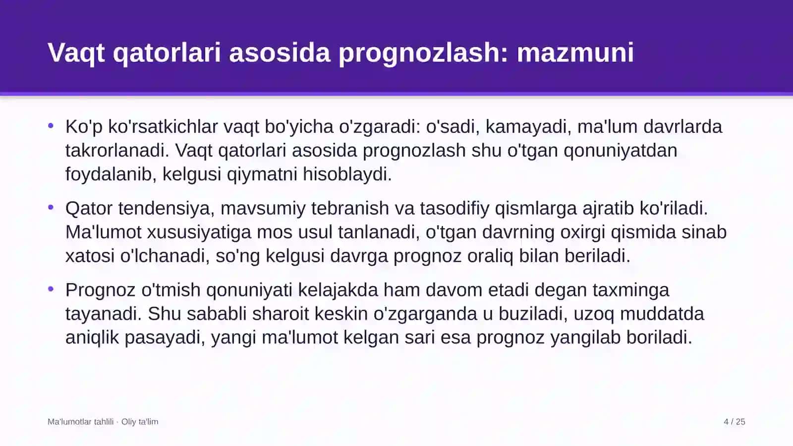 Frilans platformalarida vaqt qatorlari asosida prognozlash 4