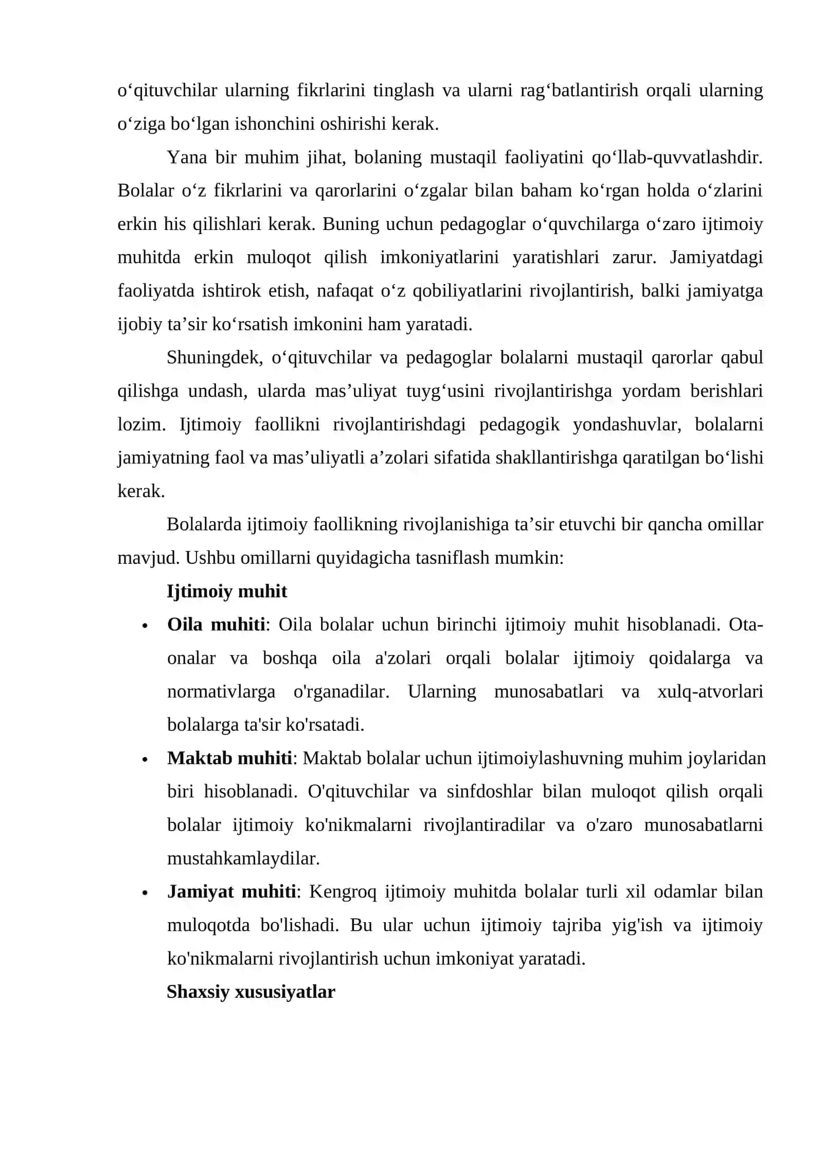 Bolalarni turli xil faoliyat turlarida ijtimoiy faolligini rivojlanishining psixologik-pedagogik sharti 4