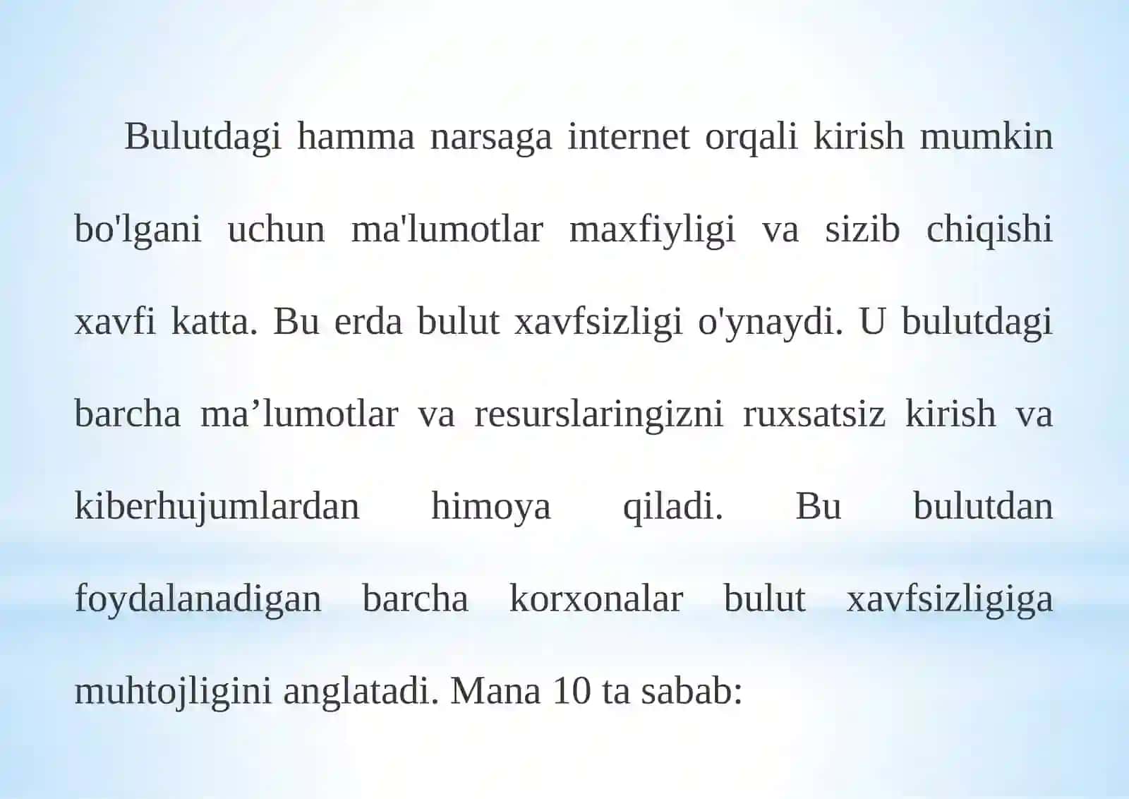 CLOUDDA XAVFSIZLIKNING AHAMIYATI 4
