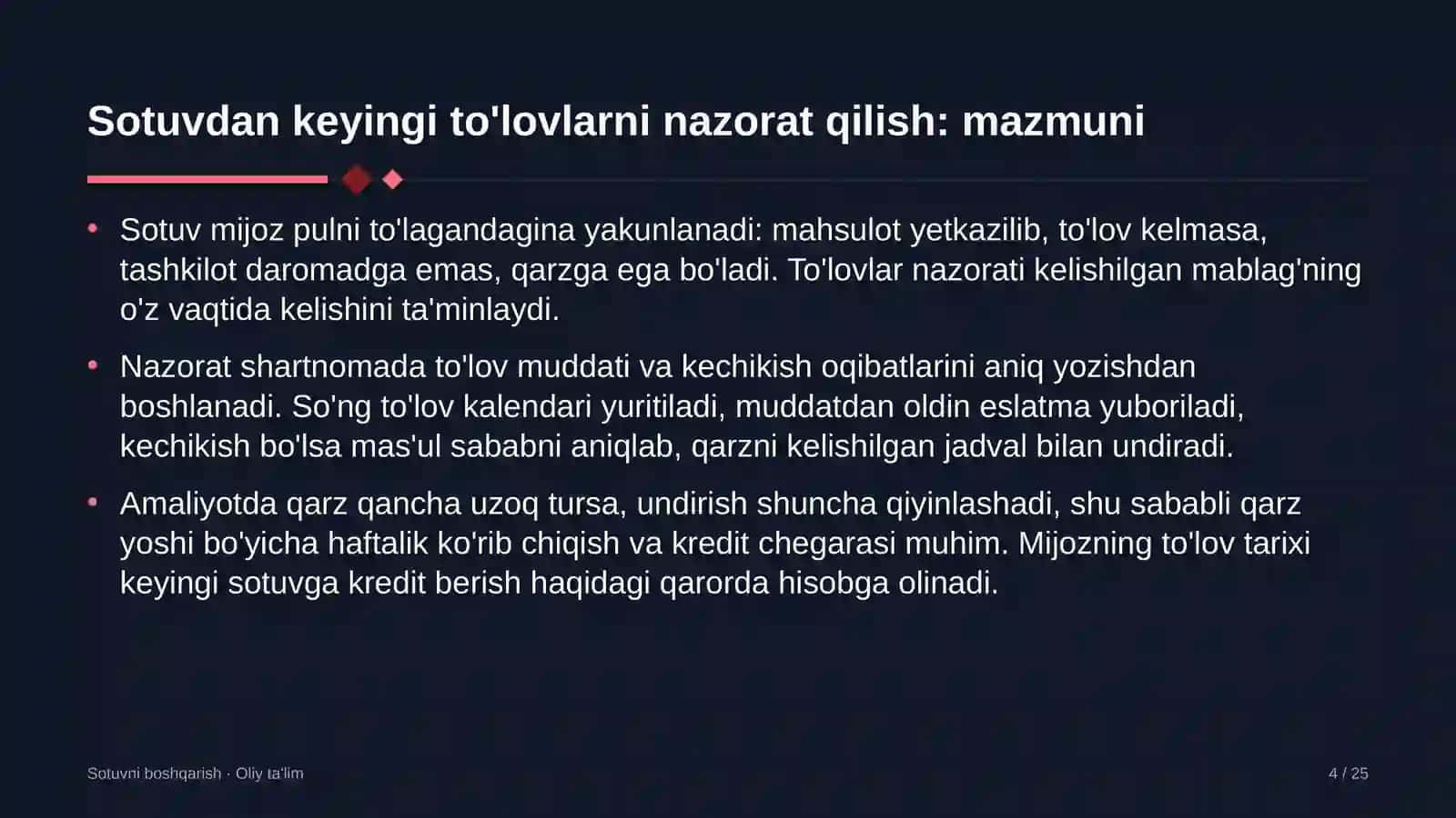 geodeziya va kartografiyada sotuvdan keyingi to'lovlarni nazorat qilish 5316 4