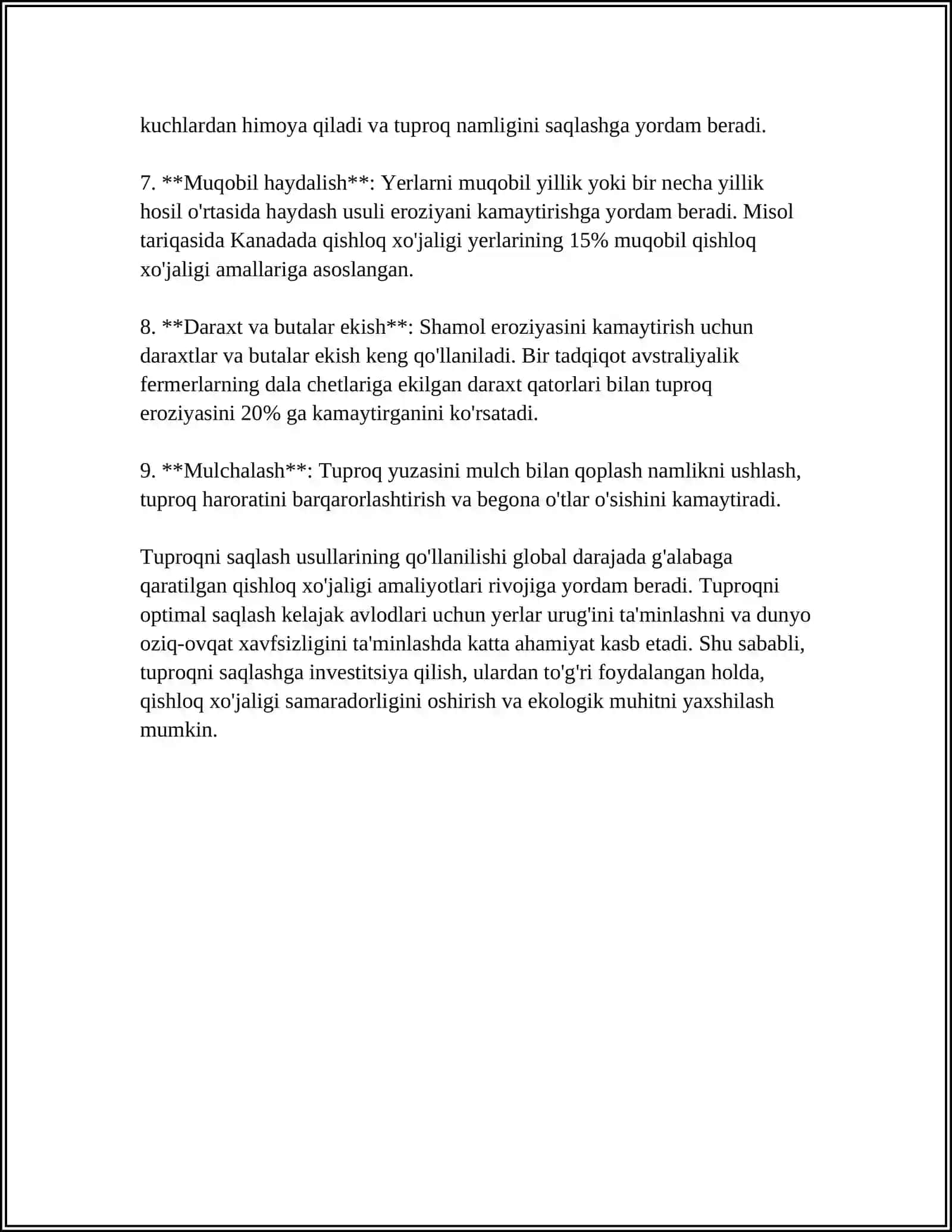 RESPUBLIKAMIZDA TOPIRAQ HAM QORSHAGAN ORTALIQTI QORGAWDA ALIP BARILIP ATIRGAN JANA TEXNOLOGIYALAR KURSAVOY 4