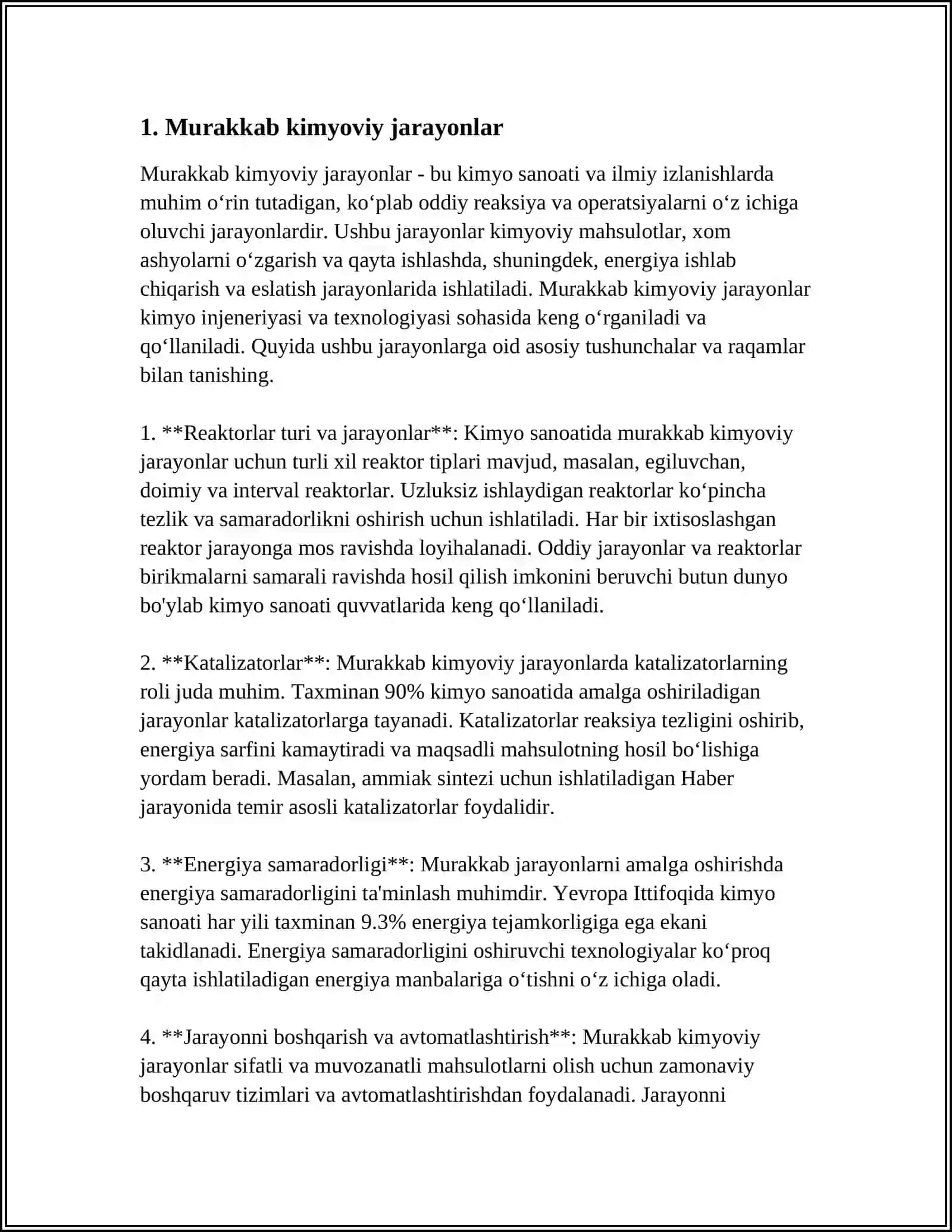 MURAKKAB VA QAYTAR KIMYOVIY JARAYONLAR.GOMOGEN VA GETROGEN KATALIZ VA MUVOZANAT 4