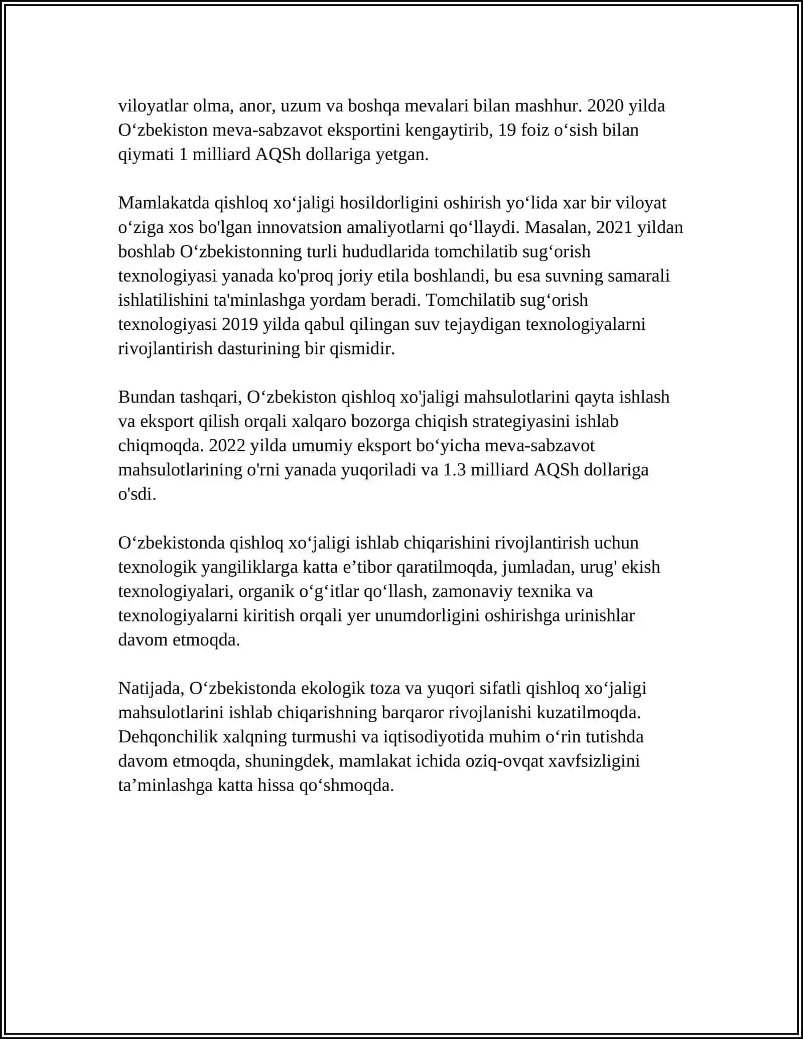 DUNYO XALQLARI VA O'ZBEKLARNING AN'ANAVIY MASHG'ULOTLARI,XO'JALIK FAOLIYATI 4