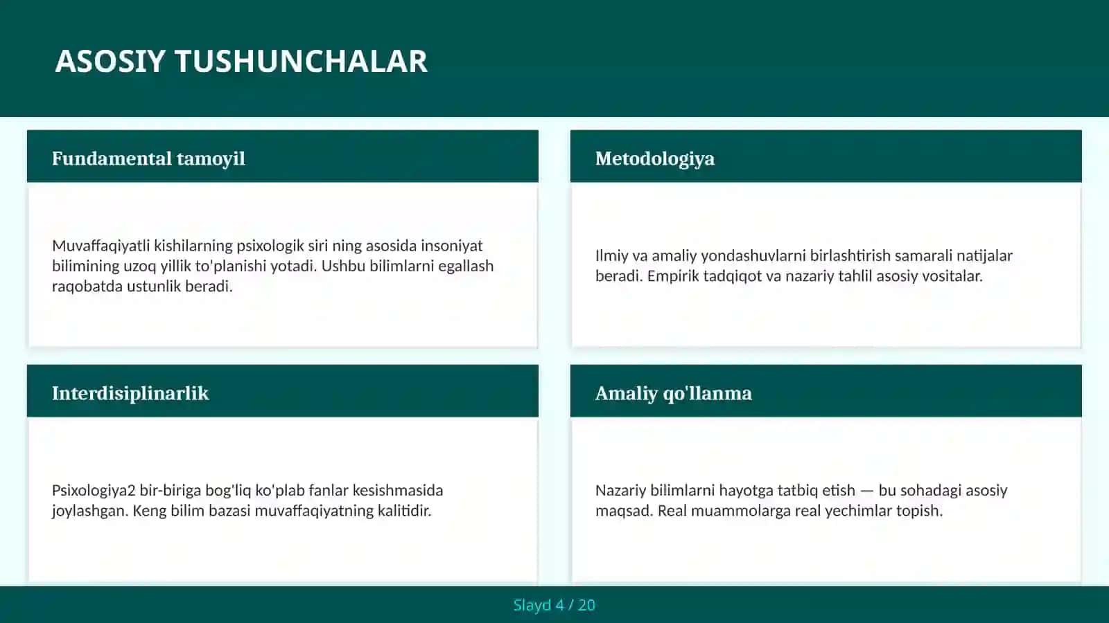 Muvaffaqi​yatli kishilarning psixologik siri 4