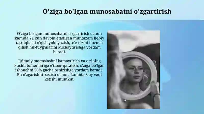 Men"obrazi va oʻz oʻziga baxo berish 4