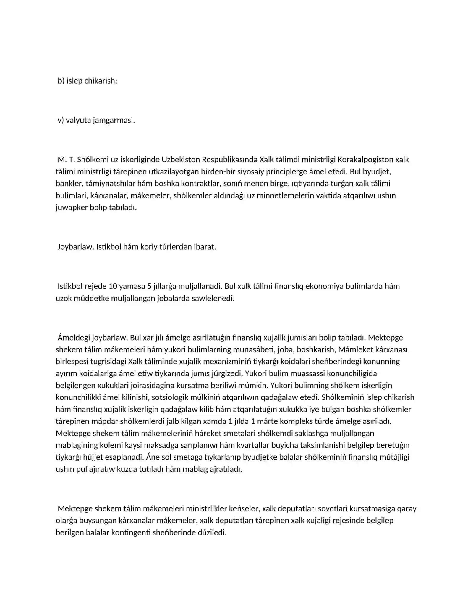 MAKTABGACHA TA'LIMNI REJALASHTIRISH vA MOLIYAvIY TA'MINLASH 4