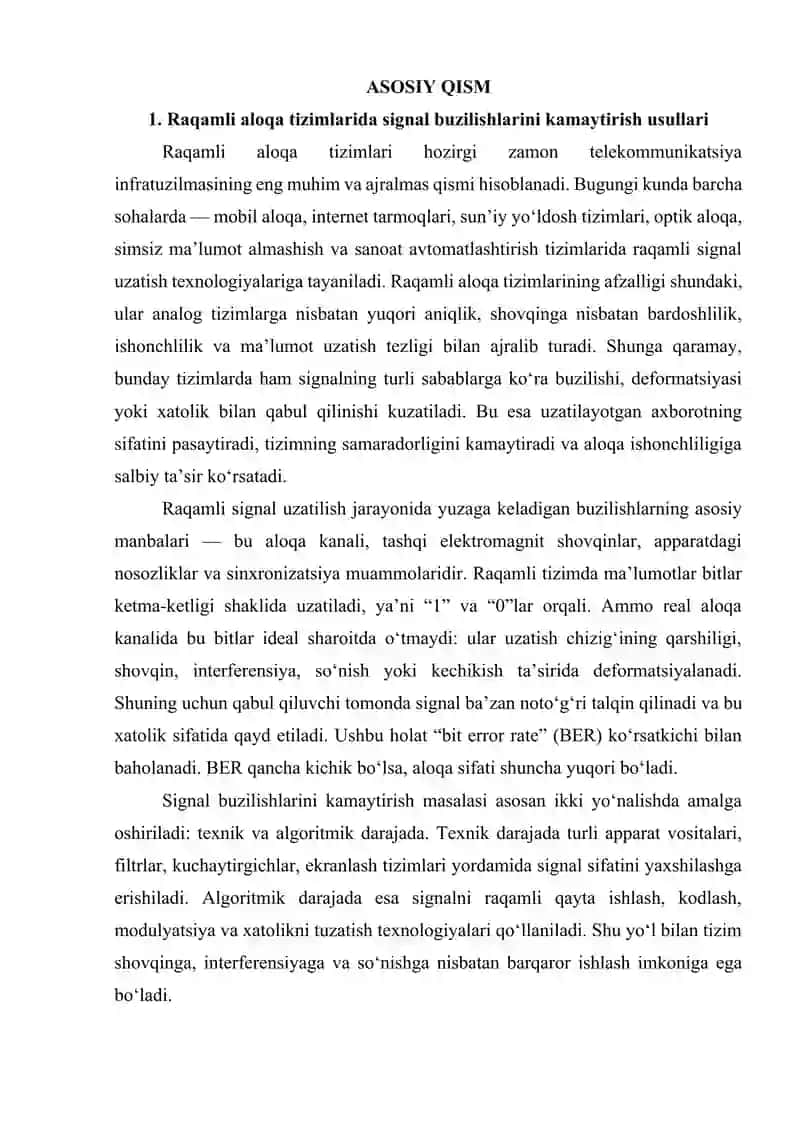 Raqamli aloqa tizimlarida signal buzilishlarini kamaytirish usullari 4