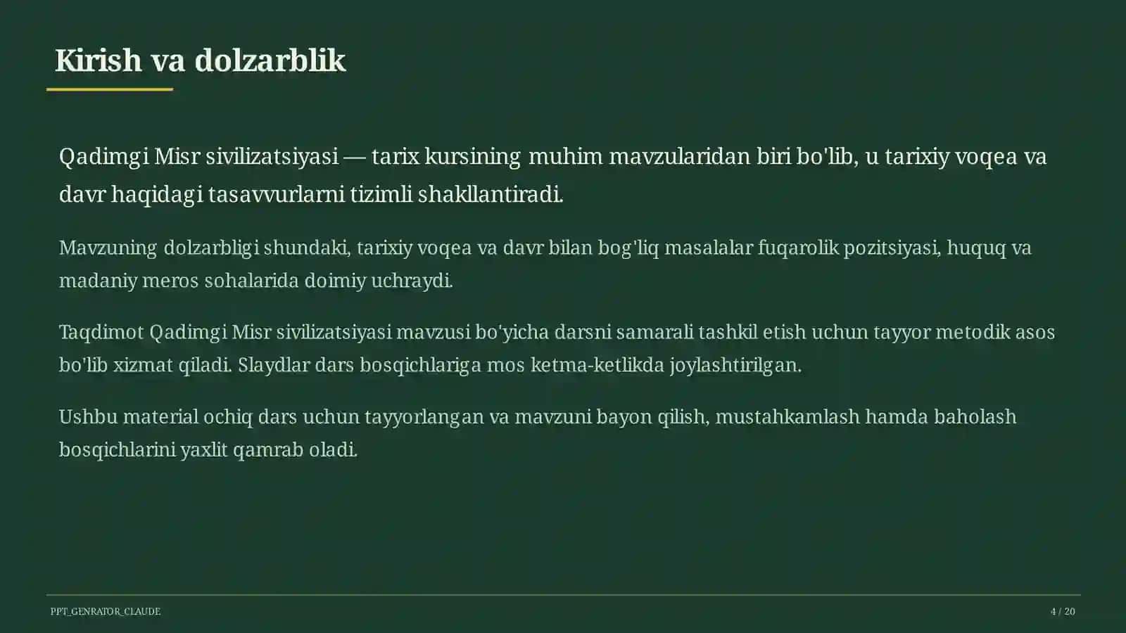 Qadimgi Misr sivilizatsiyasi (6-sinf) 4
