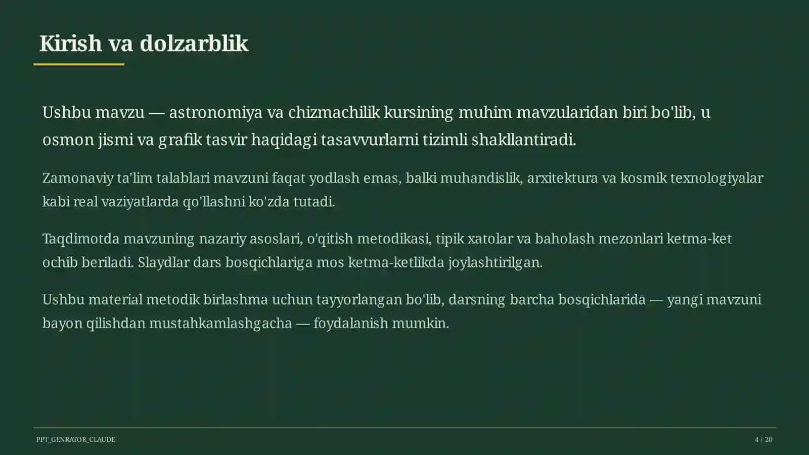 Chizmachilik asoslari: chizma asboblari va formatlar (8-sinf) 4
