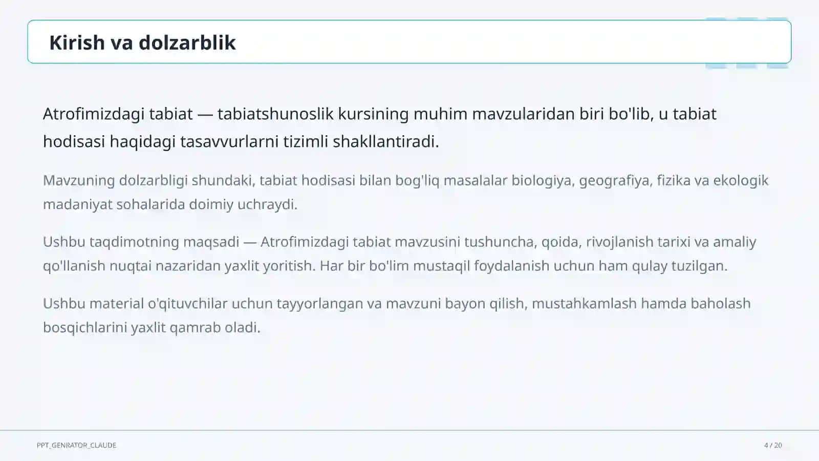 Atrofimizdagi tabiat (1-sinf) 4