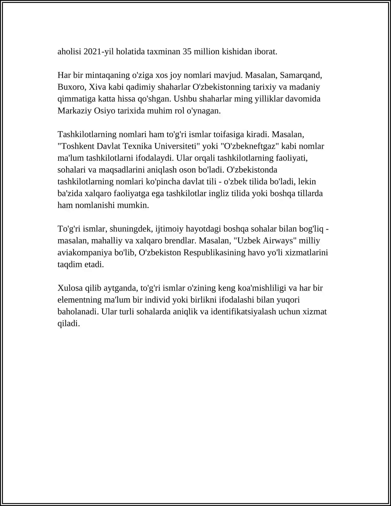 SOHADA QOLLANADIGAN BOSH HARFLAR BILAN YOZILADIGAN SOZLAR IMLOSI 4