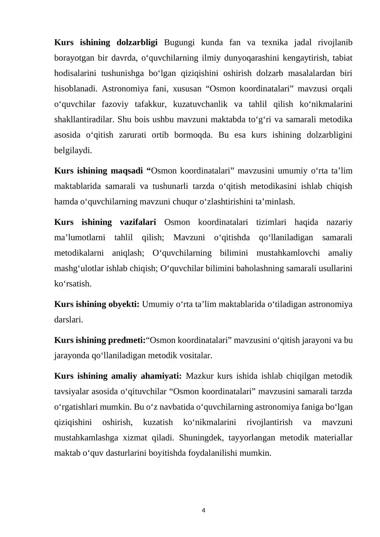 "UMUMIY O’RTA TAʼLIM MAKTABLARIDA "OSMON KOORDINATALARI" O’QITISH METODIKASI" 4
