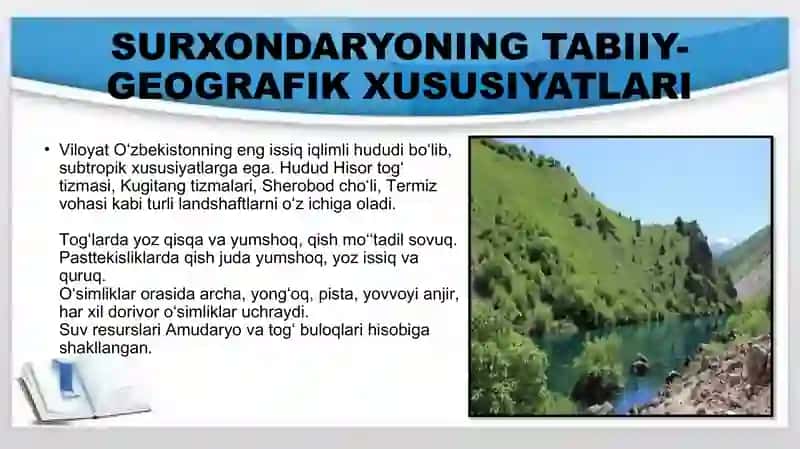 Surxondaryo viloyatining ekologik turizm resurslari 4