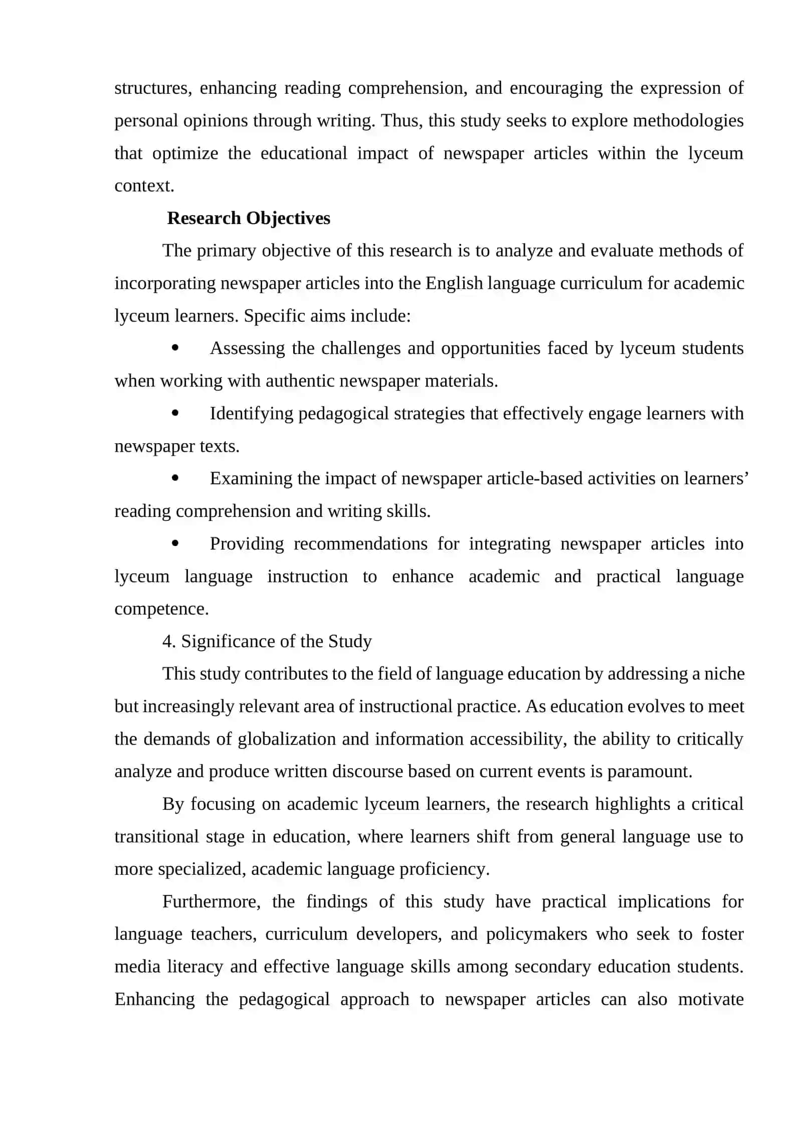Newspaper Articles with Academic Lyceum Learners 4