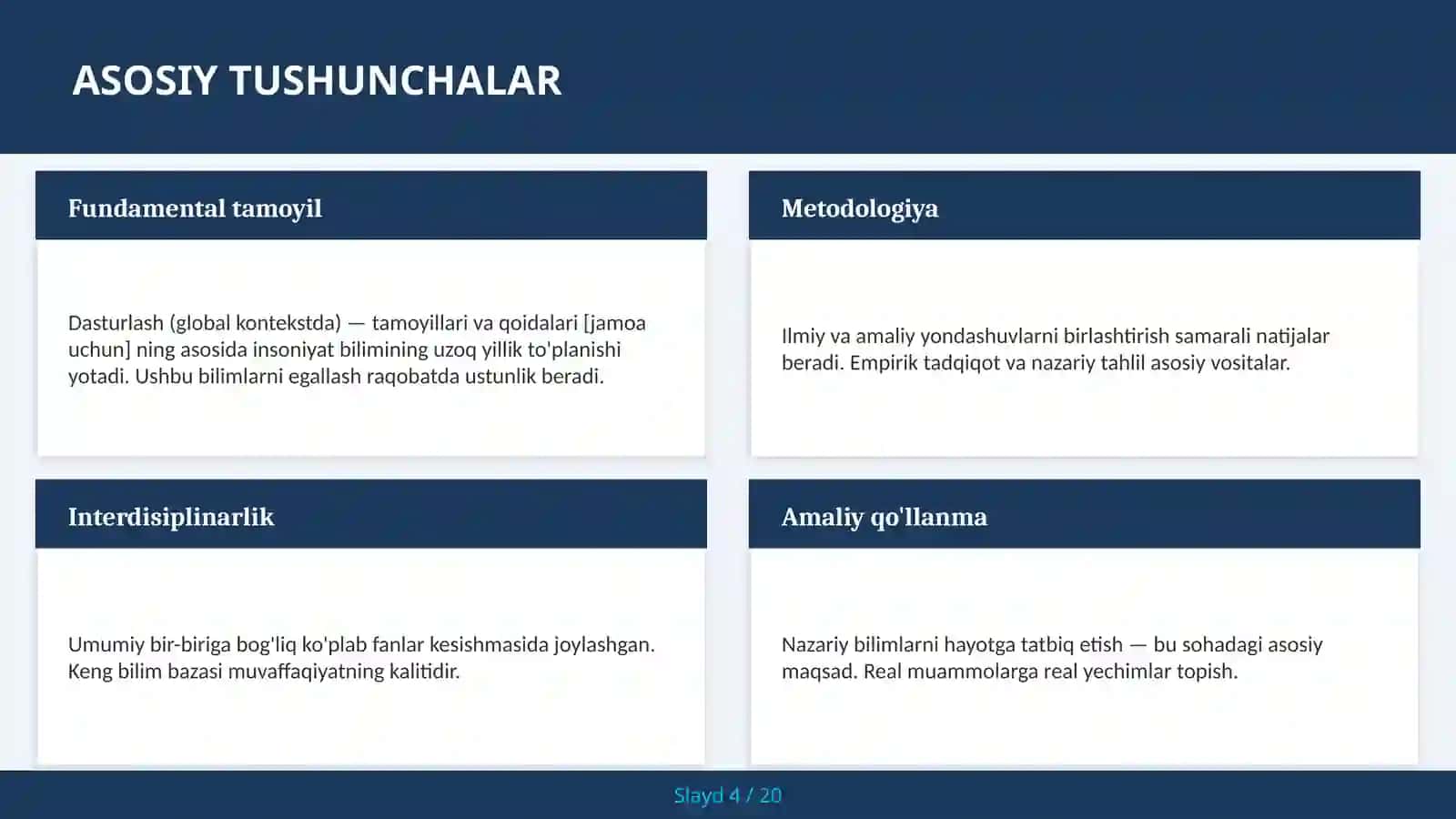 Dasturlash (global kontekstda) — tamoyillari va qoidalari [jamoa uchun] 4