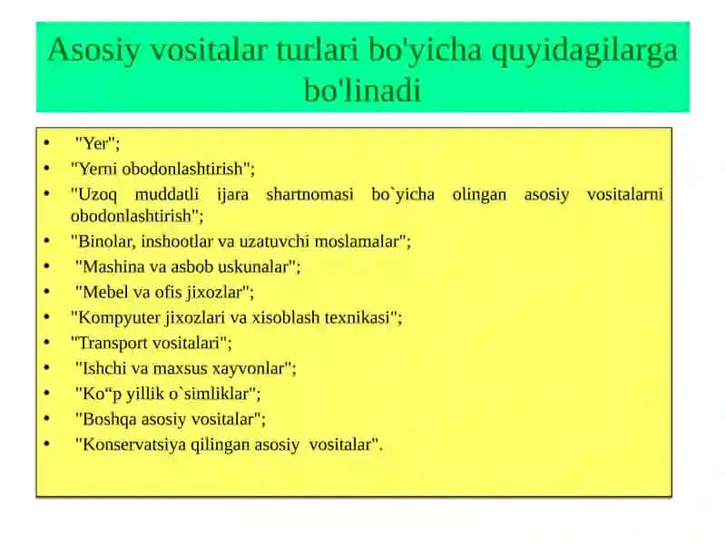 Asosiy vositalar va nomoddii aktivlar hisobi 4