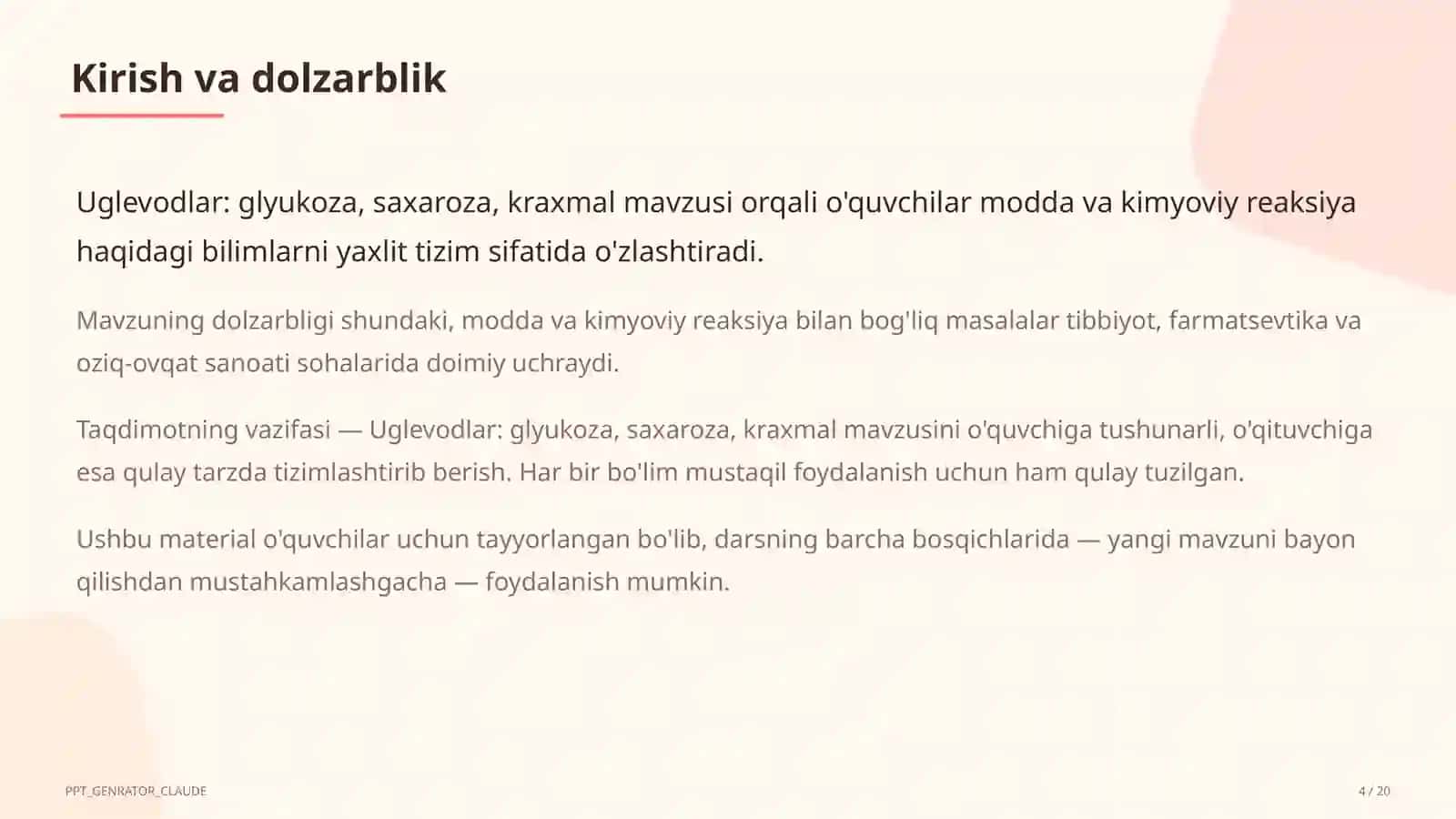 Uglevodlar: glyukoza, saxaroza, kraxmal (11-sinf) 4