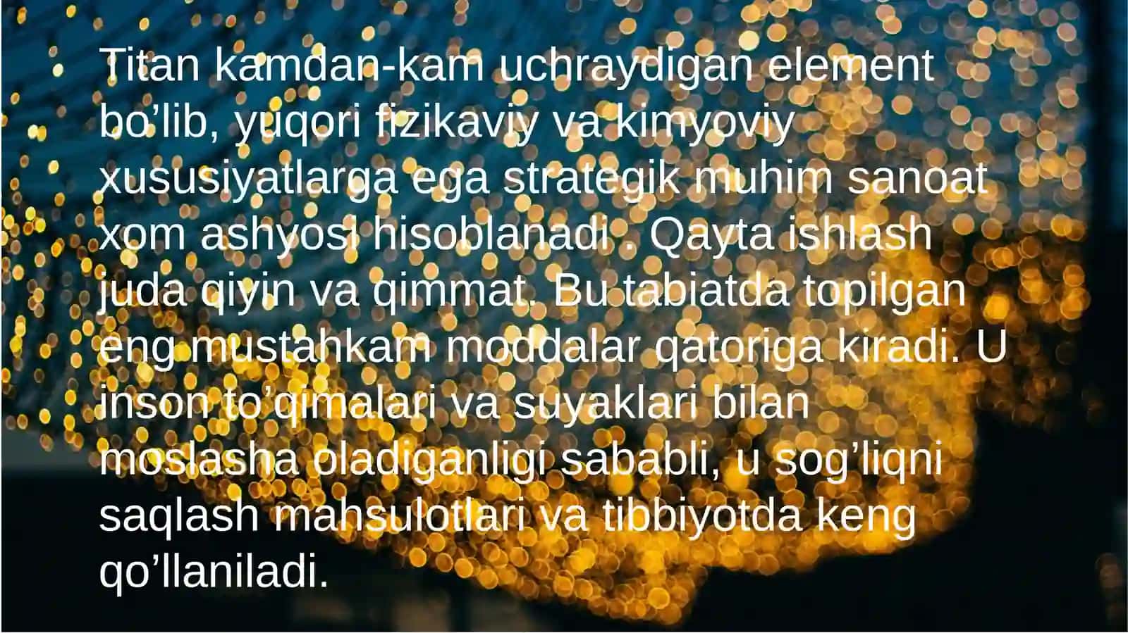 Titanguruh chasi elementlarining ishlatilishi 4