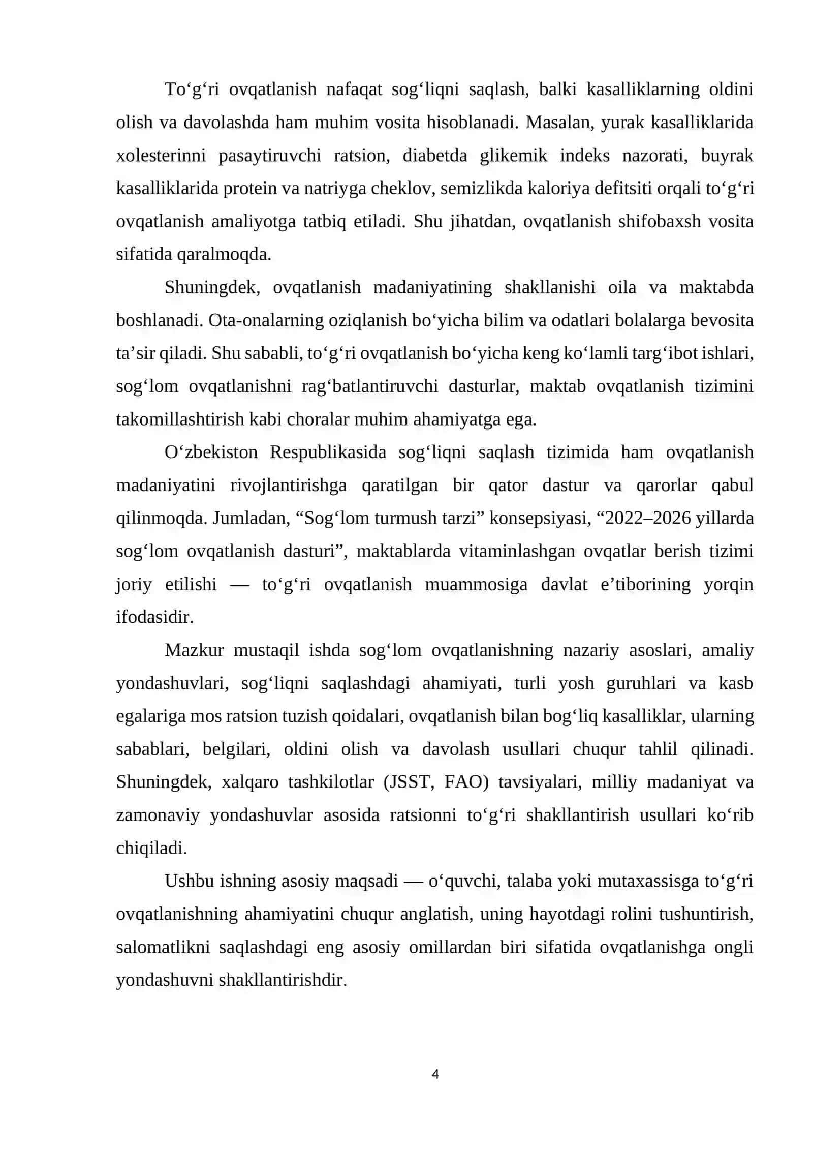 SALOMATLIKNI SAQLASHDA OVQATLANISHNING RO’LI 4