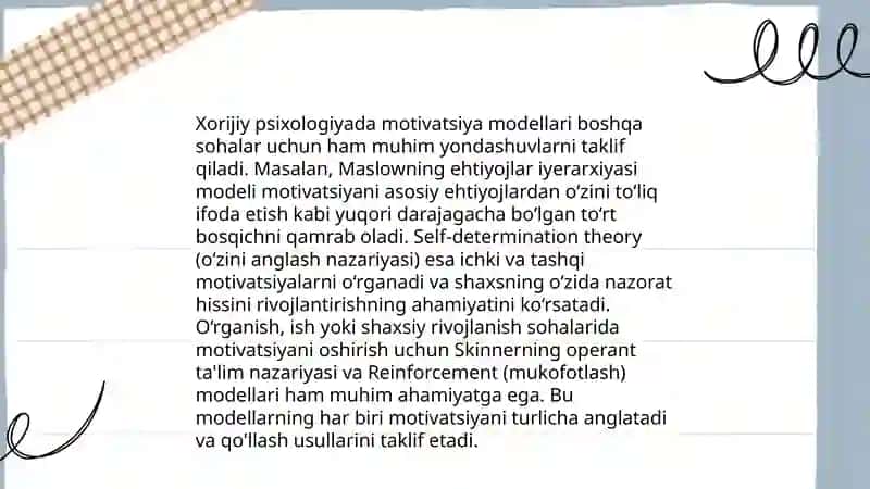 Motiv va motivatsiya tushunchalarining nazariy asoslari 4