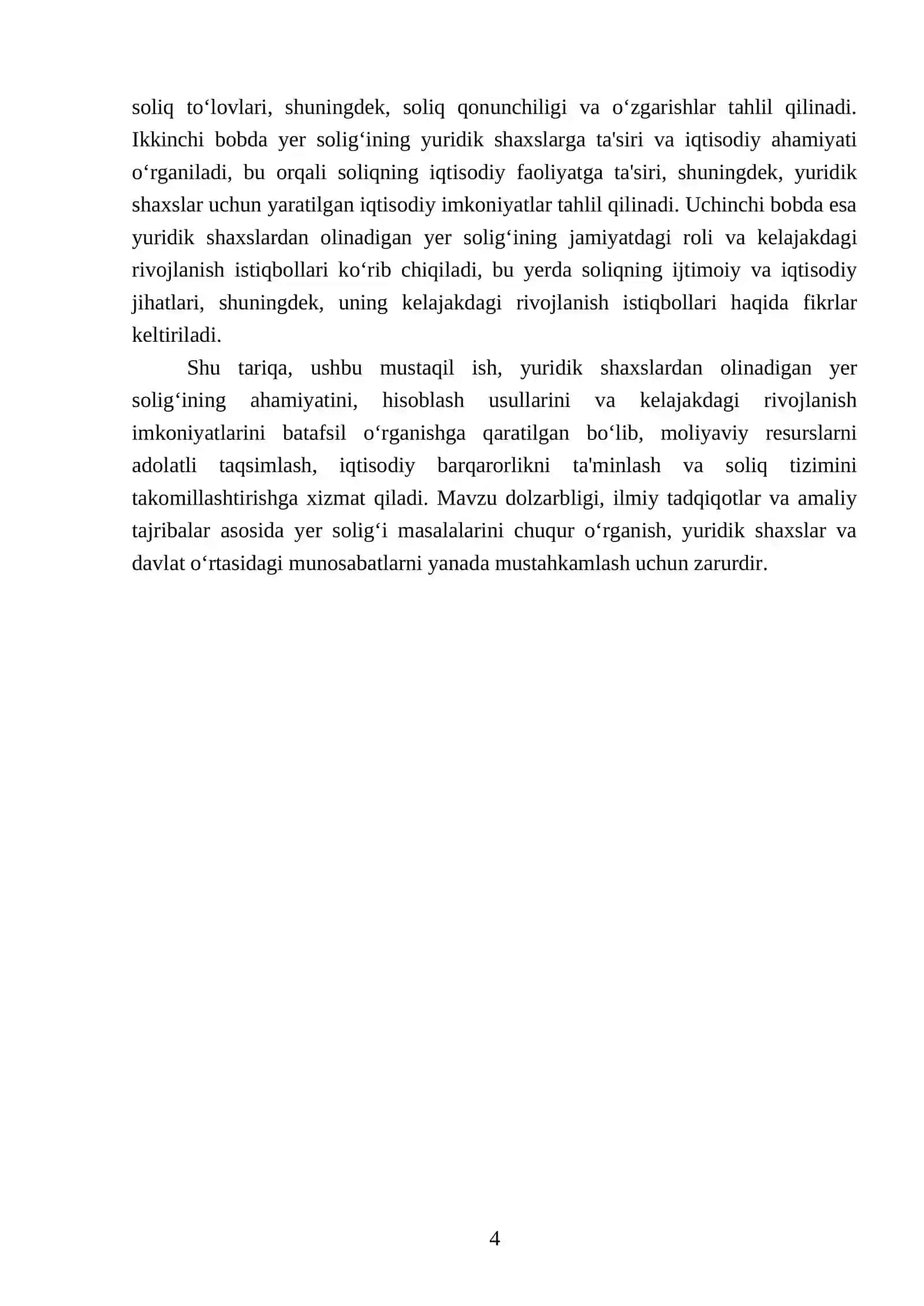 Yuridik shaxslardan olinadigan yer solig‘i 4