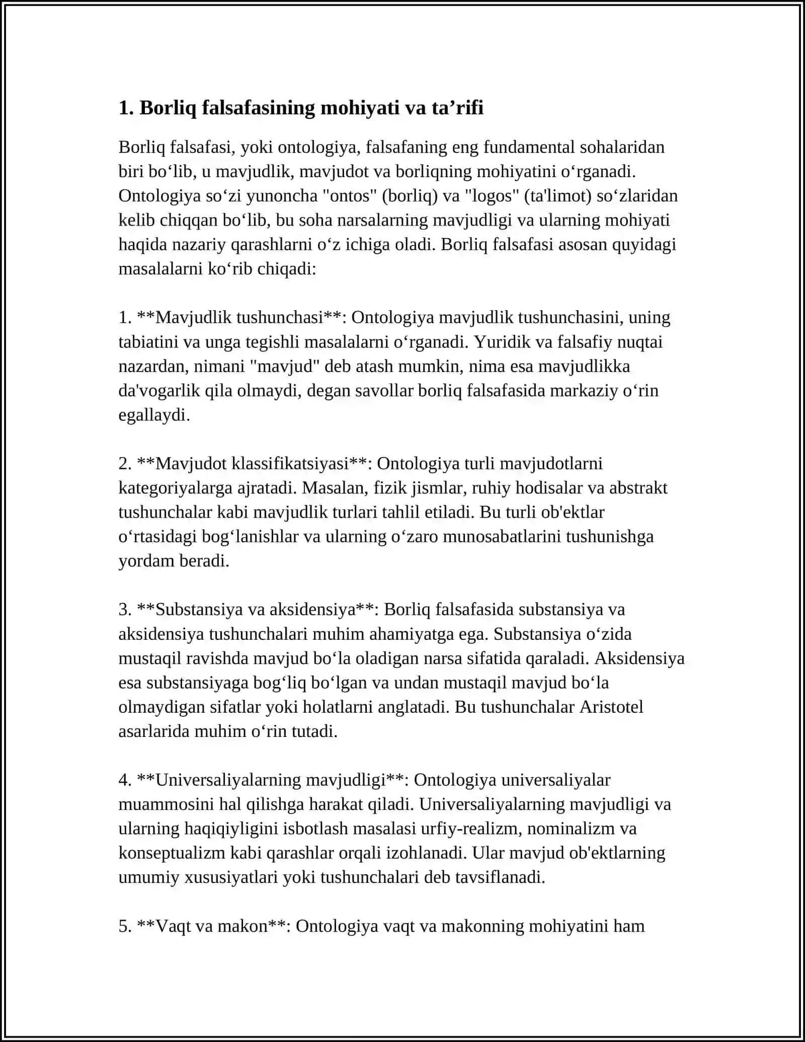 BORLIQ FALSAFASI 4